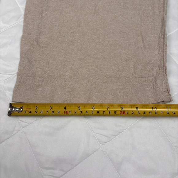 Old Navy Linen Blend Wide Leg Pants XL High Rise Beige Ankle Pull On - Picture 10 of 10